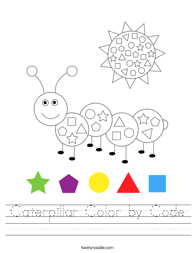 Caterpillar Color by Code Worksheet