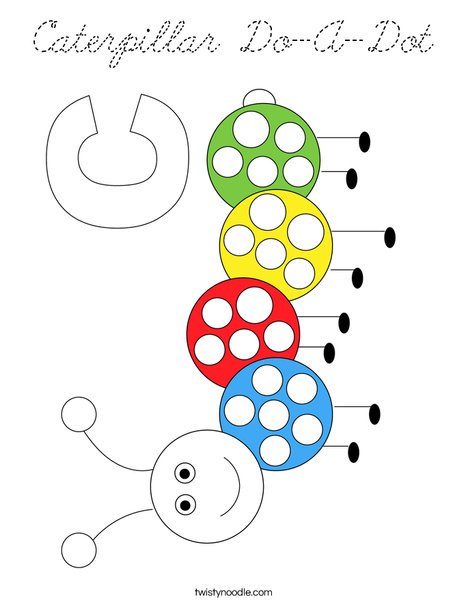 Caterpillar Do-A-Dot Coloring Page