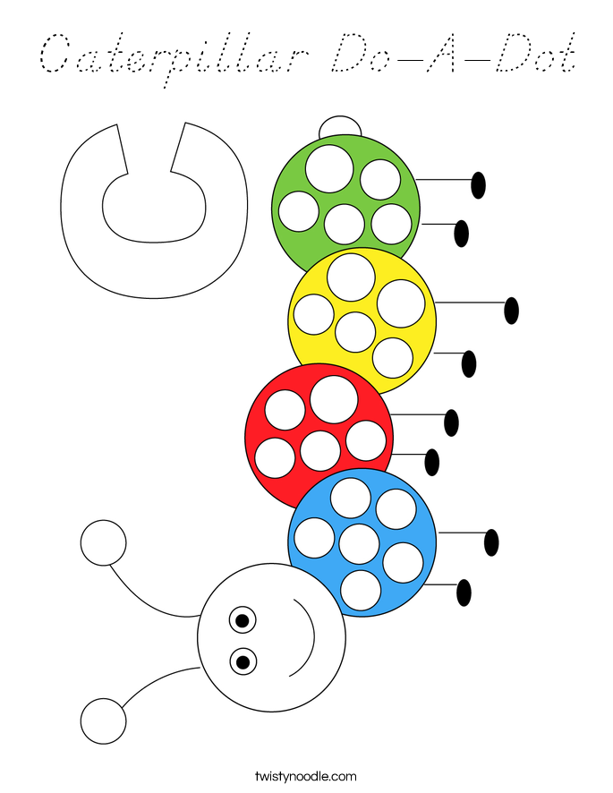 Caterpillar Do-A-Dot Coloring Page