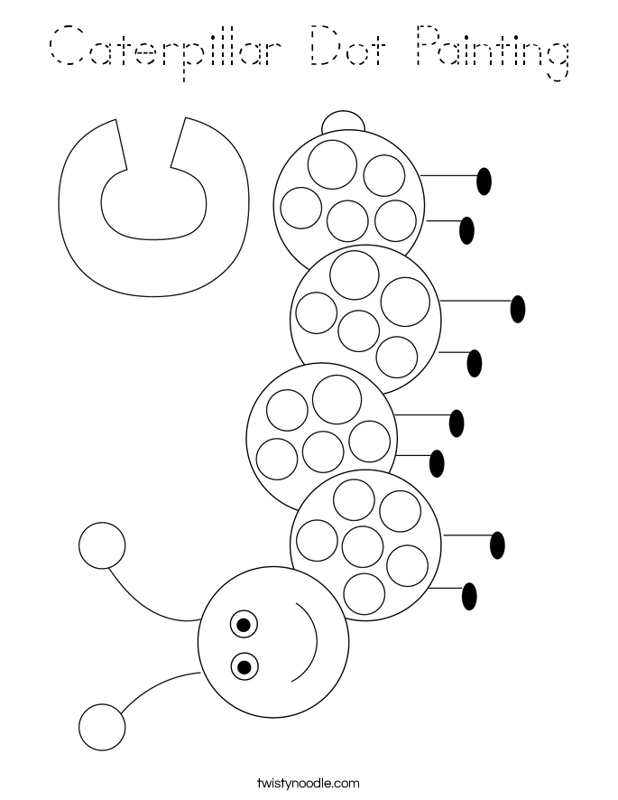 Caterpillar Dot Painting Coloring Page