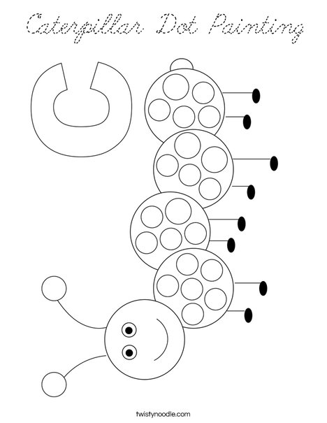 Caterpillar Dot Painting Coloring Page