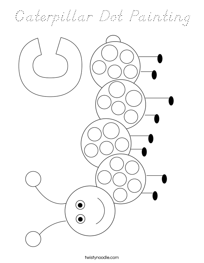 Caterpillar Dot Painting Coloring Page