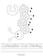 Caterpillar Dot Painting Handwriting Sheet