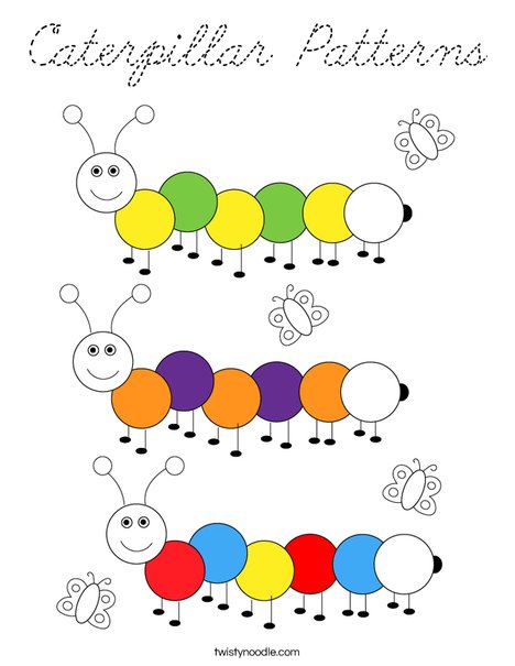 Caterpillar Patterns Coloring Page