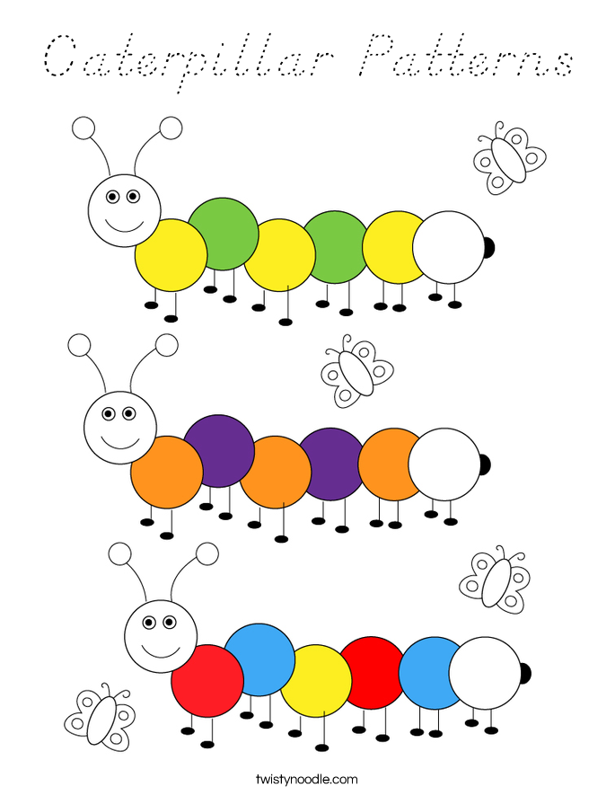 Caterpillar Patterns Coloring Page