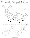 Caterpillar Shape Matching Coloring Page