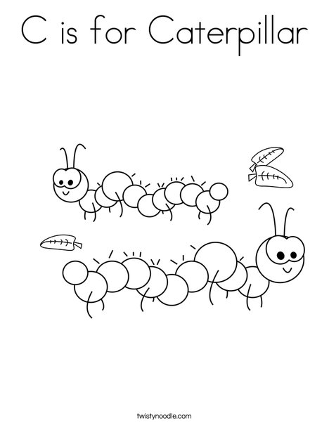 C Is For Caterpillar Coloring Page - Twisty Noodle C Is For Caterpillar Coloring Page - Twisty Noodle