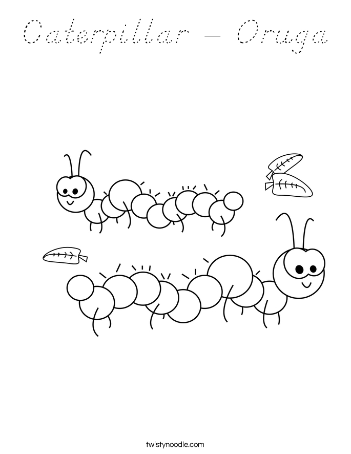 Caterpillar - Oruga Coloring Page