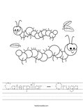 Caterpillar - Oruga Worksheet