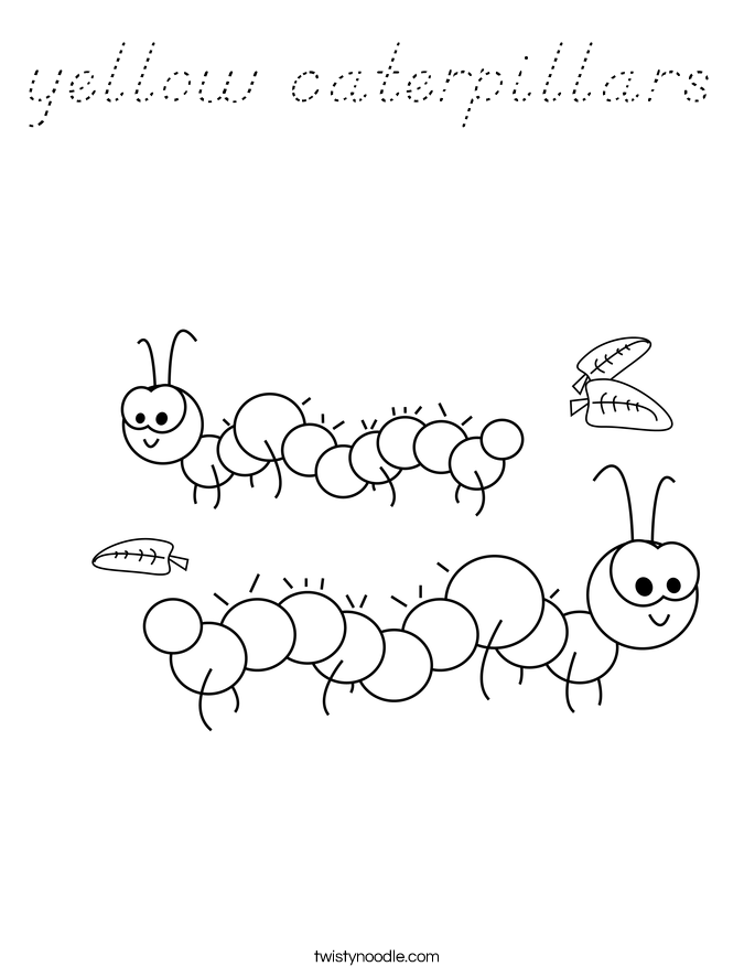 yellow caterpillars Coloring Page