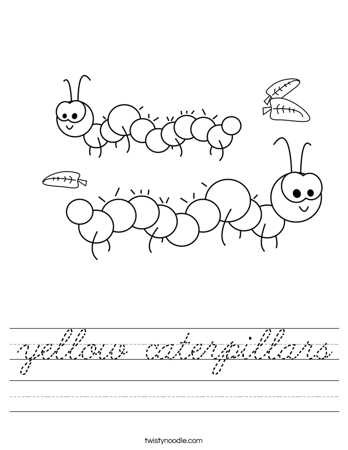 yellow caterpillars Worksheet