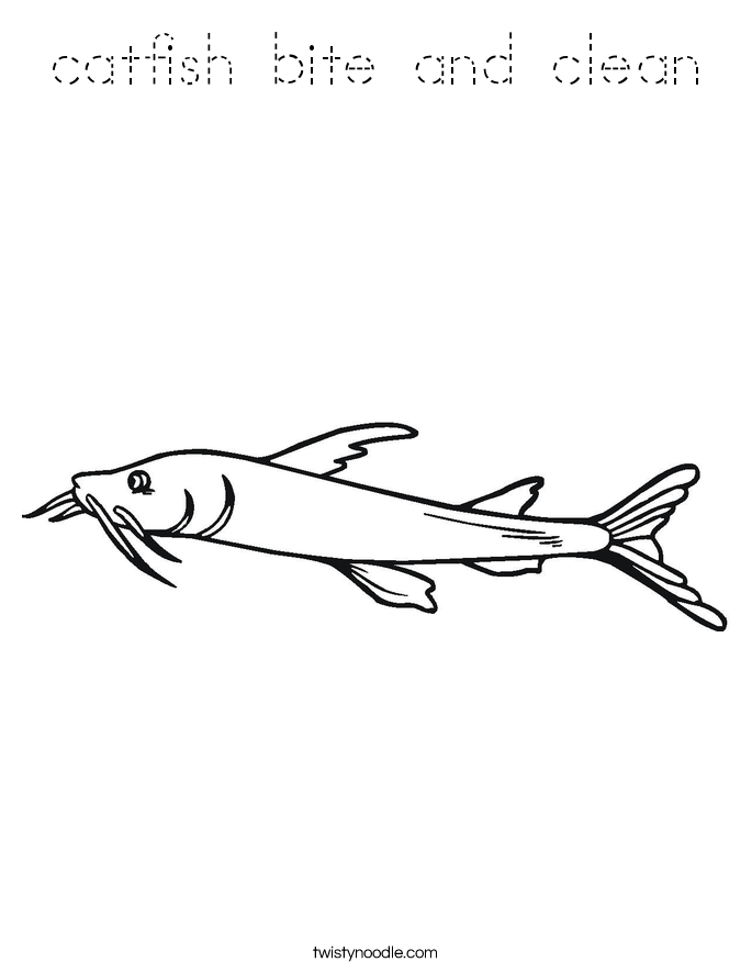 catfish bite and clean Coloring Page