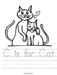 C is for Cat Worksheet