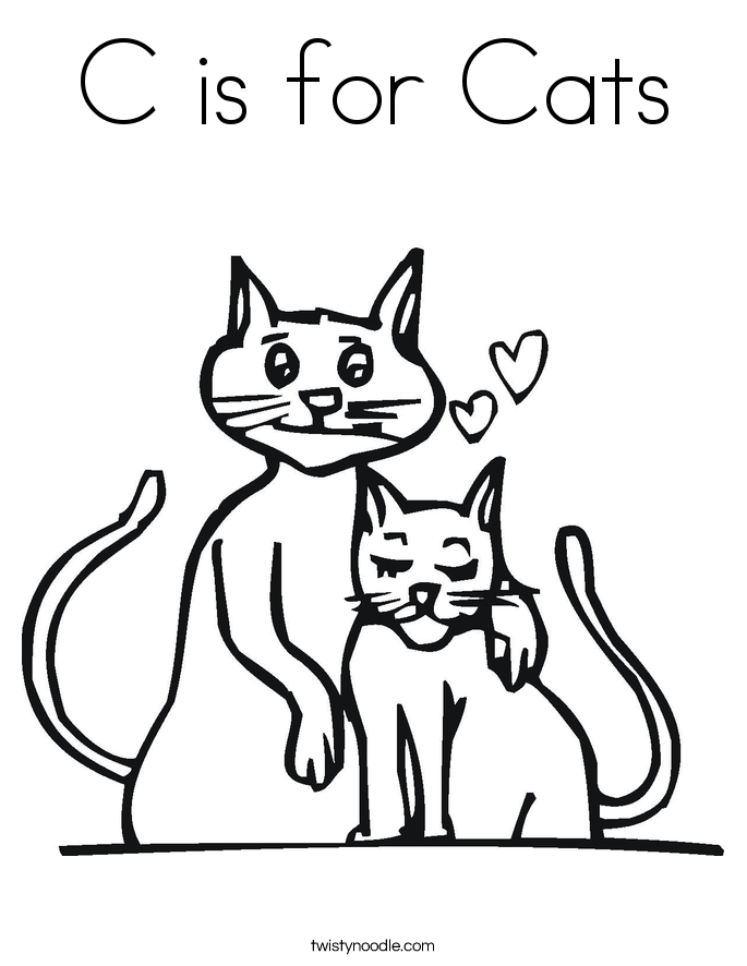 C is for Cats Coloring Page