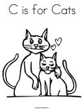 C is for Cats Coloring Page