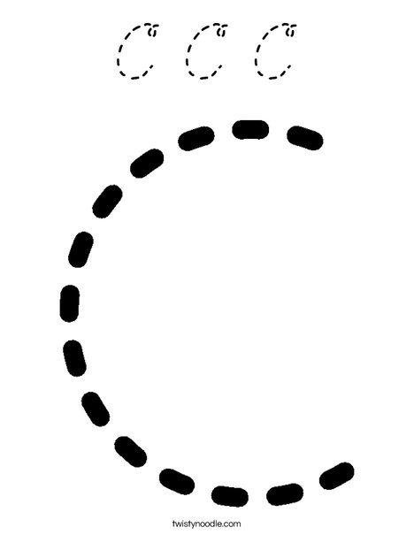 Tracing Letter C Coloring Page