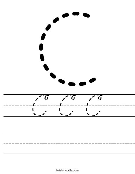 Tracing Letter C Worksheet