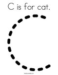 C is for cat. Coloring Page