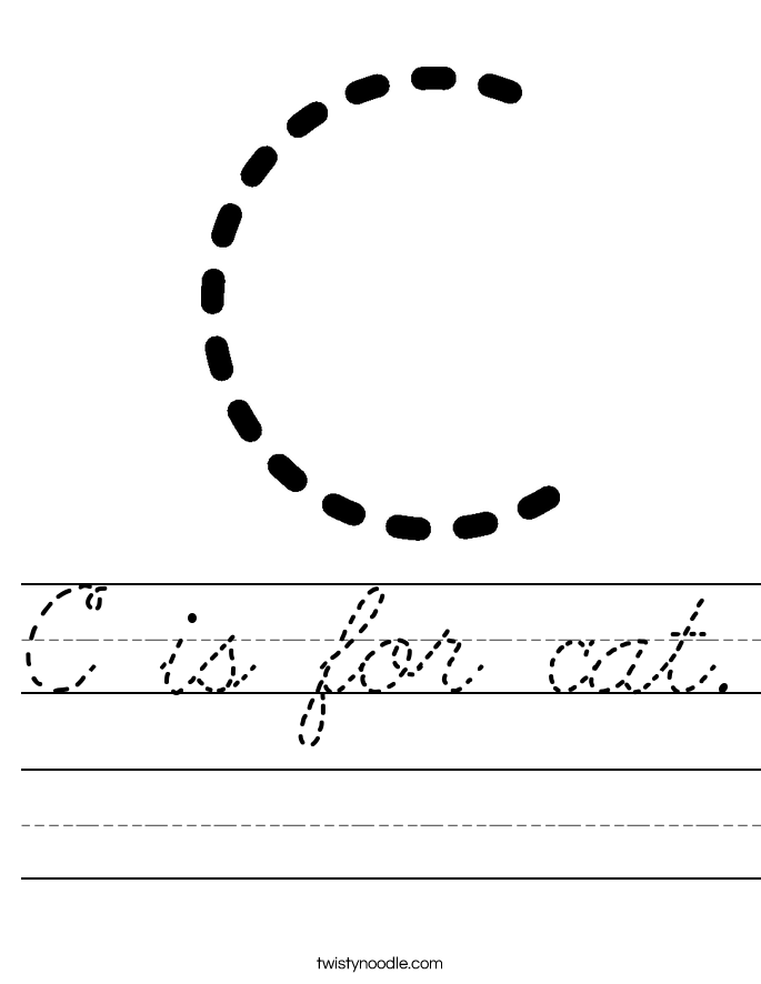 C is for cat. Worksheet