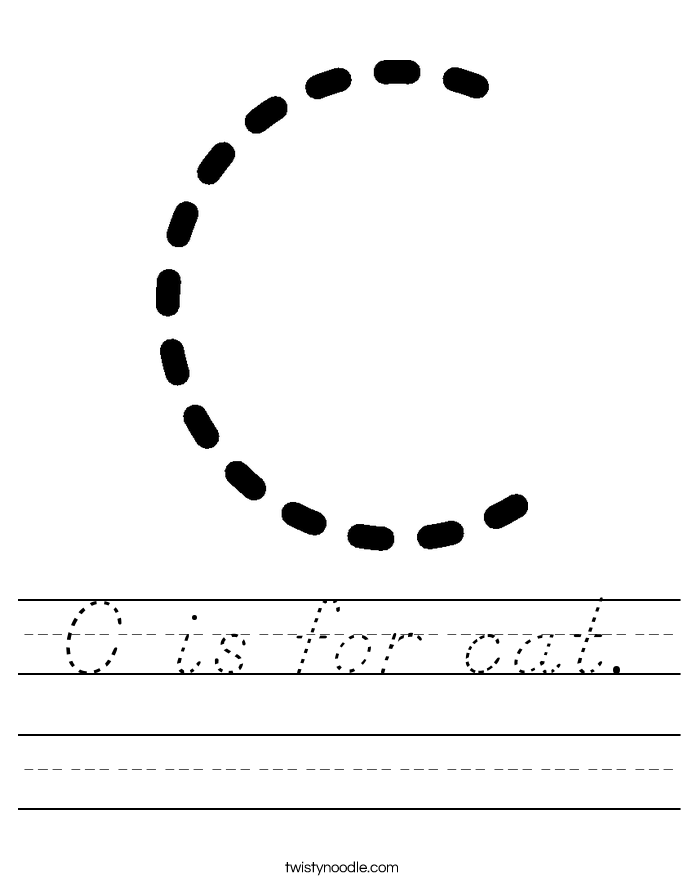 C is for cat. Worksheet