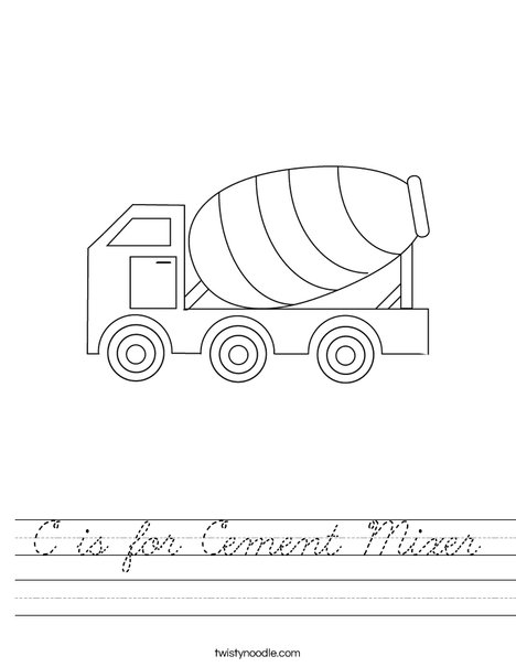 Cement Mixer Worksheet