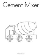 Cement Mixer Coloring Page