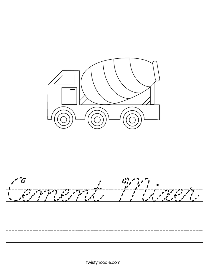 Cement Mixer Worksheet