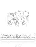 Watch for Trucks! Worksheet