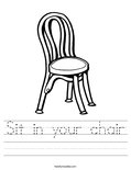 Sit in your chair Worksheet