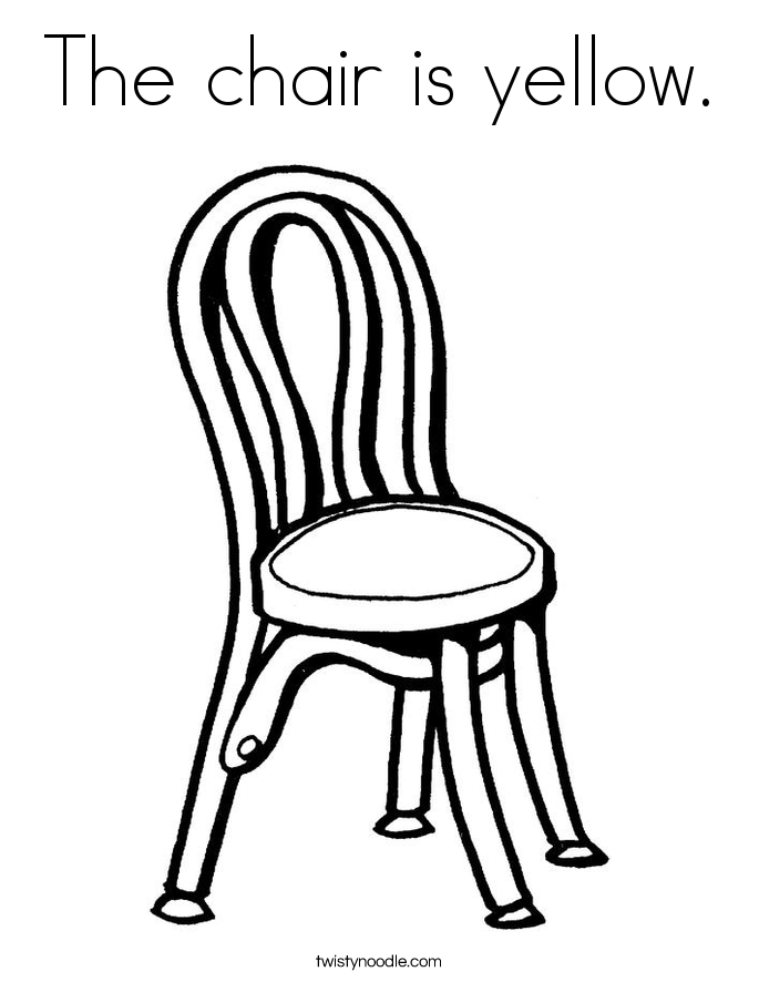 The chair is yellow. Coloring Page