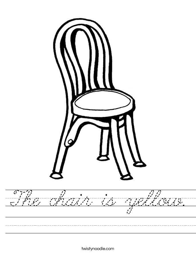 The chair is yellow. Worksheet