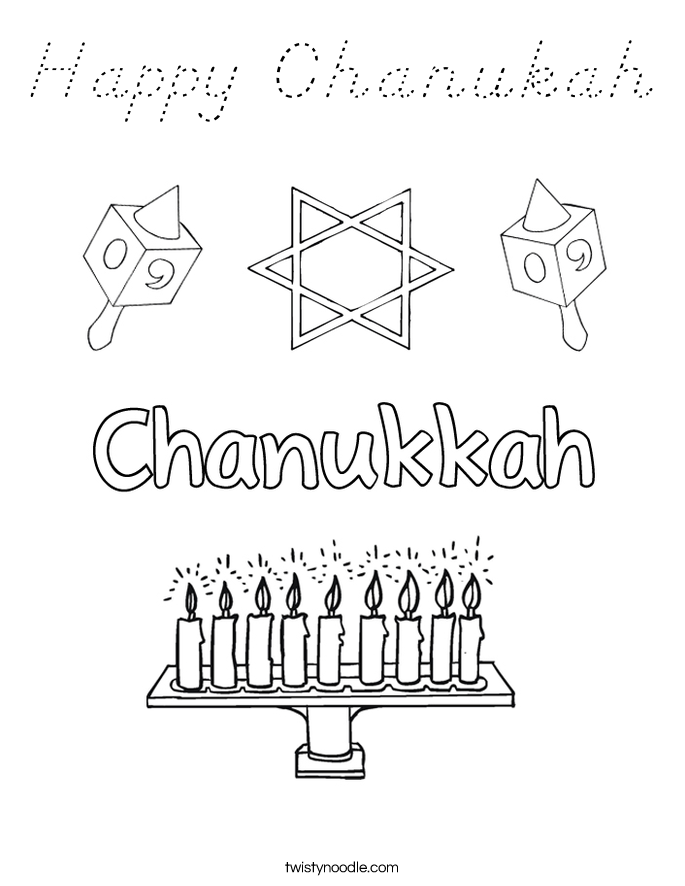 Happy Chanukah Coloring Page