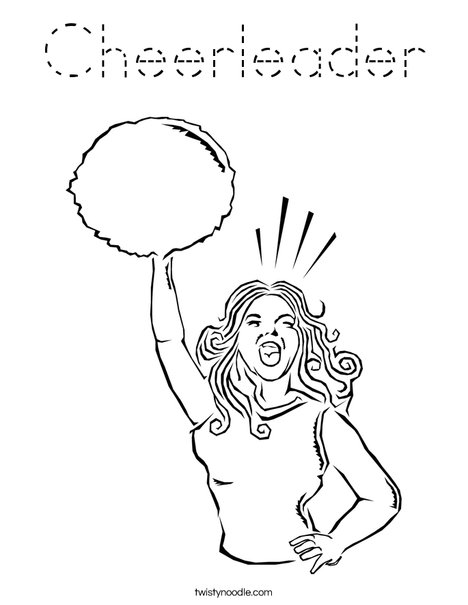 Cheerleader Yelling Coloring Page
