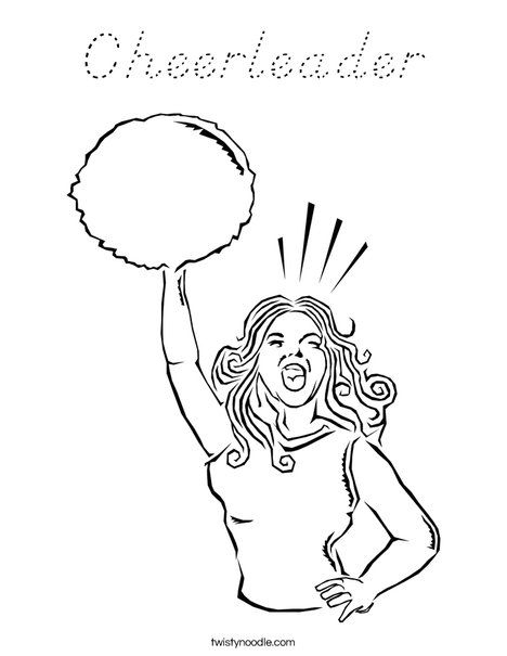 Cheerleader Yelling Coloring Page