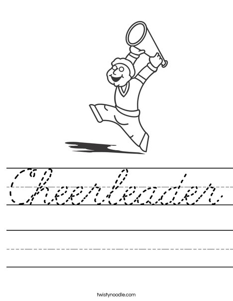 Boy Cheerleader Worksheet