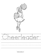 Cheerleader Handwriting Sheet