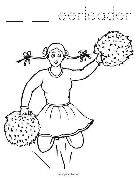 Cheerleader with Pigtails Coloring Page