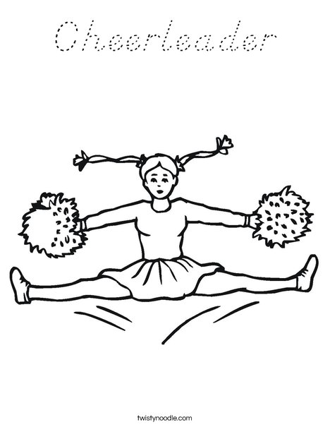 Cheerleader Jumping Coloring Page