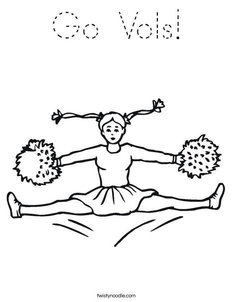 Cheerleader Jumping Coloring Page