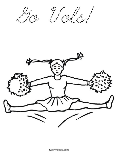Cheerleader Jumping Coloring Page