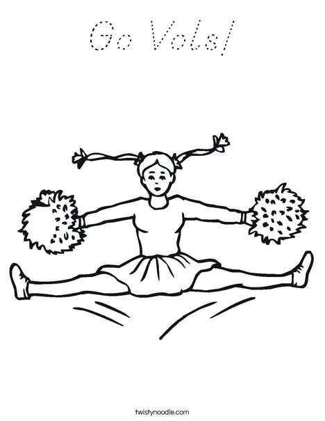 Cheerleader Jumping Coloring Page