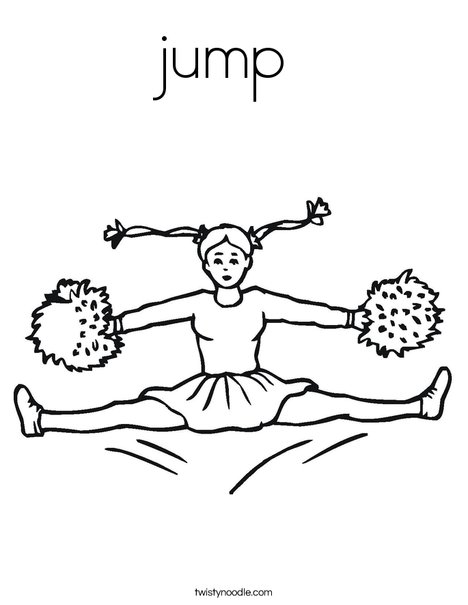 Cheerleader Jumping Coloring Page