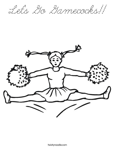 Cheerleader Jumping Coloring Page