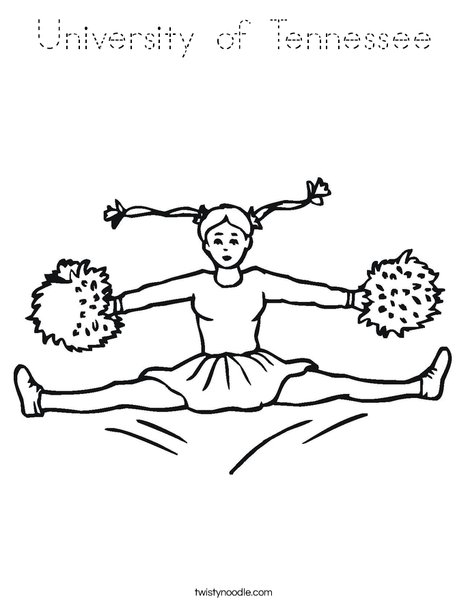 Cheerleader Jumping Coloring Page