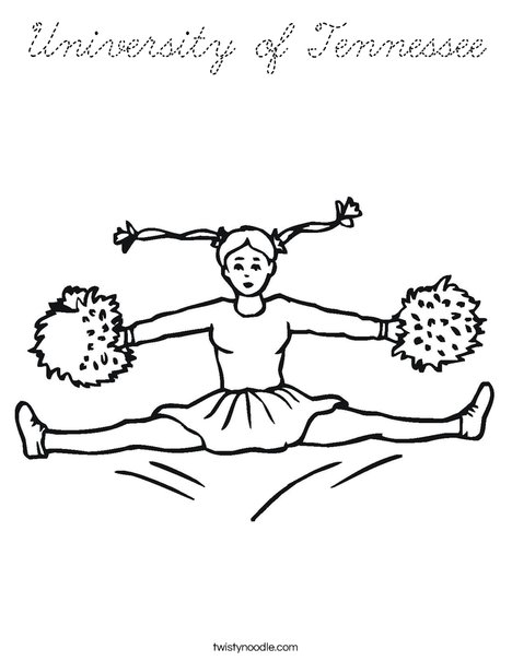 Cheerleader Jumping Coloring Page