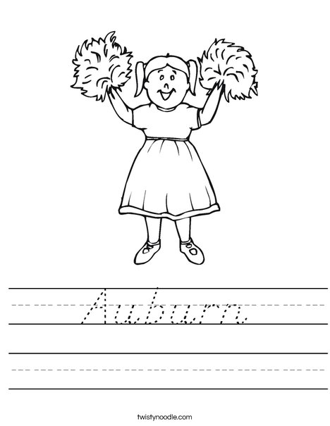 Girl Cheerleader Worksheet