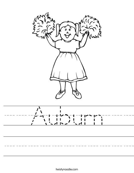 Girl Cheerleader Worksheet