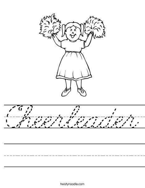 Girl Cheerleader Worksheet
