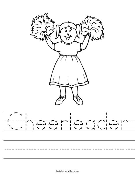 Girl Cheerleader Worksheet