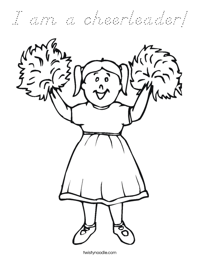 I am a cheerleader! Coloring Page